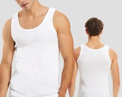 Men’s Tank Top 6 Pack 100% Cotton A-Shirt Wife Beater Undershirts Size S-4XL