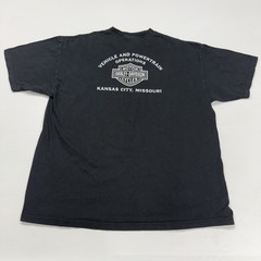 Vtg Harley Davidson Mens T-Shirt XL Black Steel Mill Logo Kansas City MO Biker