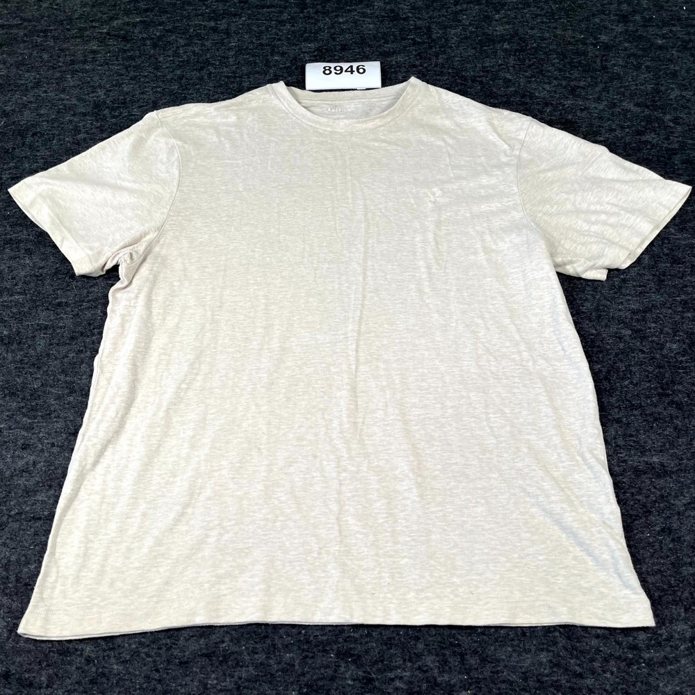 American Eagle Outfitters T Shirt Mens Large Beige Crew Neck Standard Fit Casual