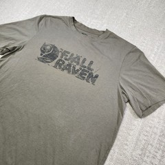 Fjallraven Shirt Men Large Green Lush Logo Tee Hiking Gorpcore Outdoor Trek