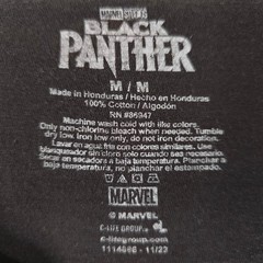 Black Panther T Shirt Mens Size Medium Black Marvel Comics Movie Promo