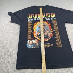 Jason Aldean Burn It Down Tour Shirt Mens Medium Black 2014 Country Music Fire