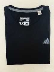 Adidas Ultimate Tee Moisture Wicking Men’s Crew Neck T-Shirt – Black – 2XL