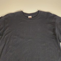 Anvil Men’s Large Heavyweight Black Long Sleeve T-Shirt Ribbed Cuffs / Crew Neck