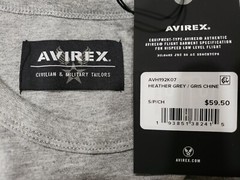 Avirex Men’s AVH192K07 Long Sleeve T-shirt Gray Size S