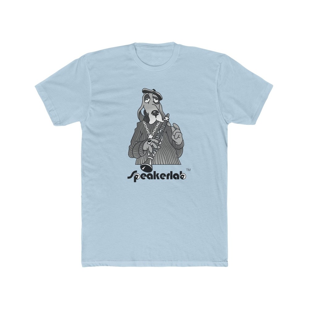 Speakerlab Speakers T-Shirt | 70’s Woofer Mascot | Vintage Home Audio – Lt Blue