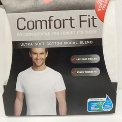 Hanes 4 Tagless T-Shirts Small 34-36″ Comfort Fit Soft White Lay Flat Collar