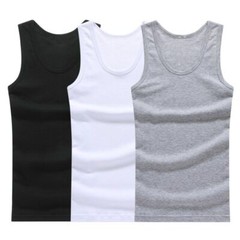 Men’s 100% Cotton Tank Top A-Shirt Wife Beater Ribbed Undershirts Size: S-4XL