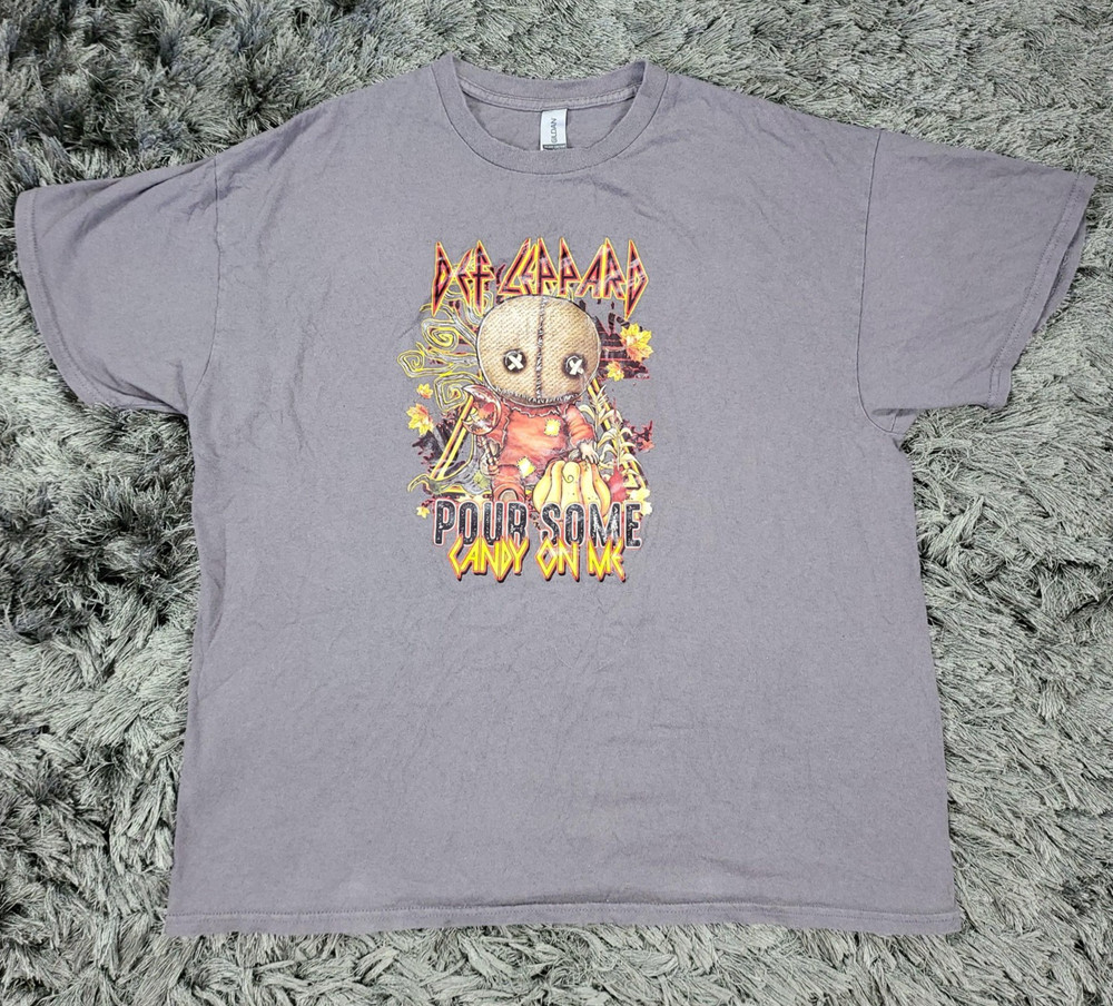 Def Leppard Shirt Mens Large Pour Some Candy On Me Trick R Treat Sam Horror Band