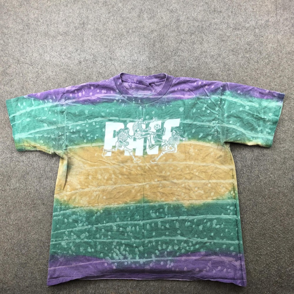 Vintage Soccer Shirt Mens XL Tie Dye Skeleton Finish line Mardi Gras 90s