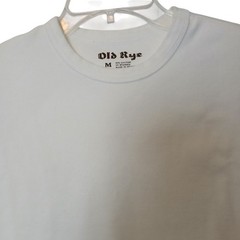 Old Rye Mens Medium White T-Shirt Heavy 95% Cotton 5% Spandex #I-1