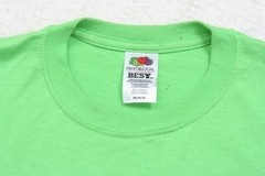 Fruit of the Loom Green Cotton Polyester Short Sleeve Solid T-Shirt Medium B15