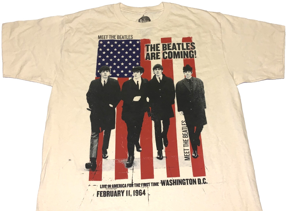 Vintage Meet The Beatles John Paul George Ringo Washington DC T-Shirt New! LARGE
