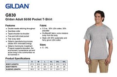 Gildan Mens T-Shirt Pocket Short Sleeves DryBlend 5.6 oz 50/50 S-XL G830