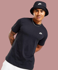 Nike Mens Sportswear Cotton Embroidered T-Shirt Black Sz M Short Sleeves New