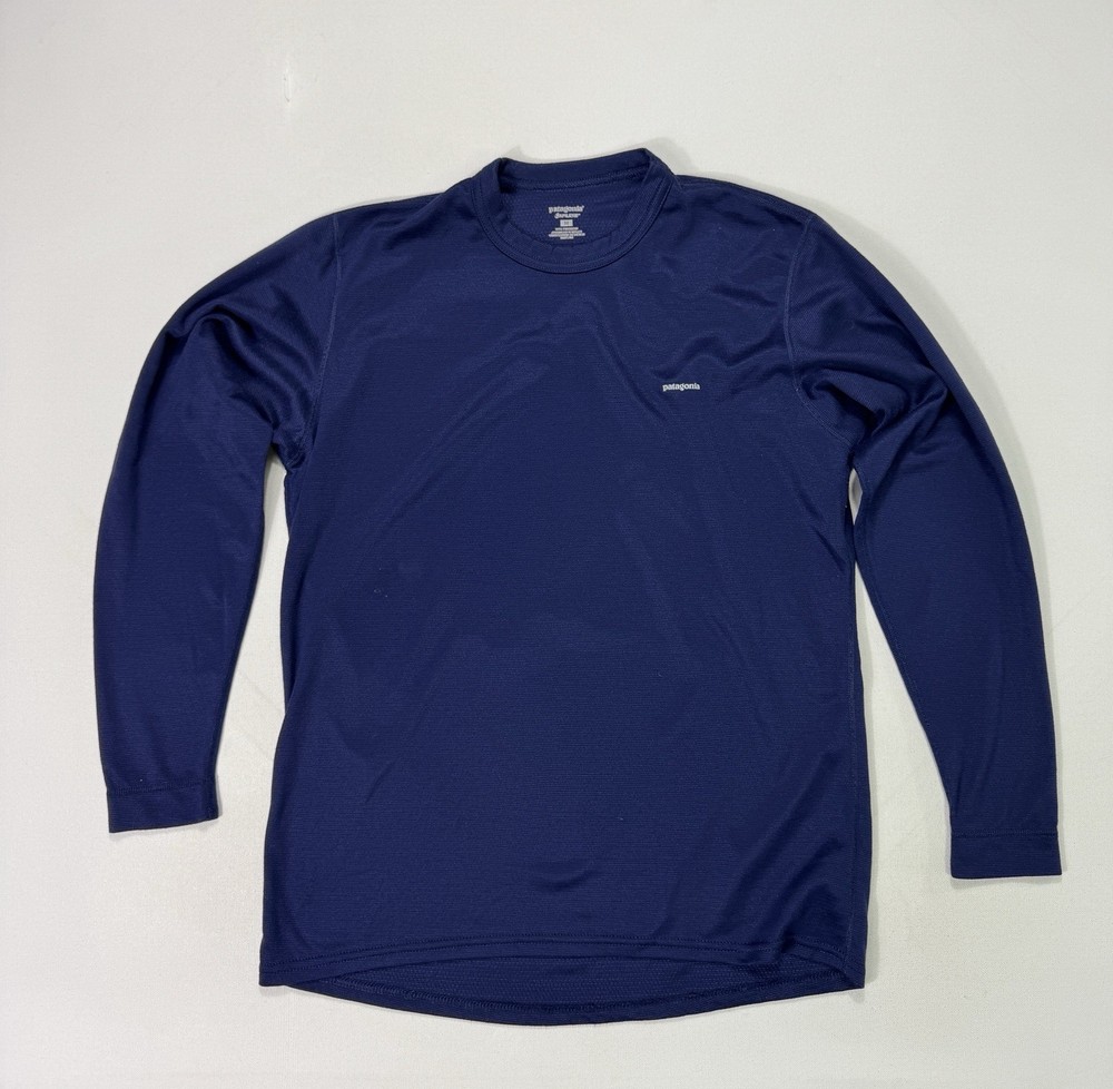 Patagonia Shirt Mens Medium Navy Capilene Midweight Base Layer Hiking Outdoor