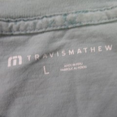 TravisMathew Men’s L Mint Green Abstract Pattern Crew Neck Short Sleeve T-Shirt