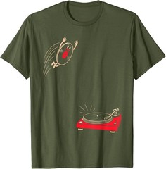 Record Flop | Funny Vinyl Jumping onto Turntable T-Shirt