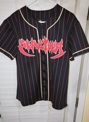 SEPULTURA TERRITORY Baseball Jersey Adult Small Black Red Pinstripe Stitched