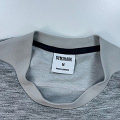 Gymshark Retake Shirt Mens Large Gray Crew Neck Stretch Training Logo Seamless