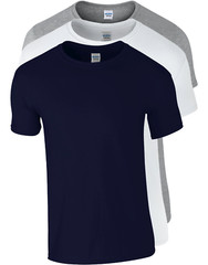 Mens Gildan Softstyle T shirt 5 or 3 Pack Unisex Plain Cotton Bulk T-Shirt Mixed