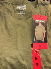 Kirkland Signature Men’s Classic Cotton Crew Neck T Shirt (Green, MEDIUM) NWOT