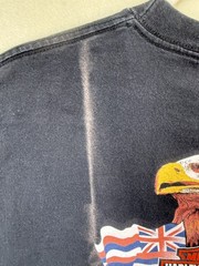 Harley Davidson Men Short Slv Tee Shirt Black Eagle Honolulu Hawaii Pacific XL