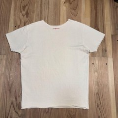 Two Moon Skipper Neck V-Neck Short Sleeve Sweatshirt Beige M 40/42