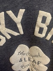 LUCKY BRAND T-SHIRT MENS Large POLY COTTON RAYON BLEND GRAY4-LEAF CLOVER LA USA