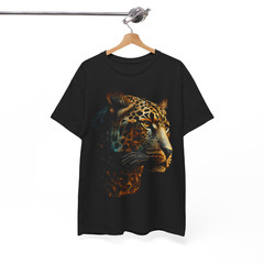 Geometric Leopard Graphic T-Shirt Abstract Wild Animal Art Tee