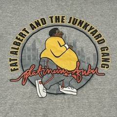 Vintage FUBU Platinum Fat Albert Junkyard Gang Tee Mens 2XL Gray Y2K