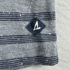 Sperry Henley Mens L Gray Blue Striped Long Sleeve Pocket Thermal Base Layer Top
