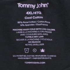 Tommy John Cool Cotton High Stretch T-Shirt Black Men’s 4XL