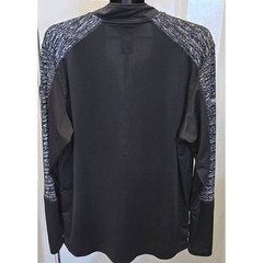 Men’s Large Black Reflective Quarter Zip by bcg/BioViz Long-Sleeve Thumb Holes