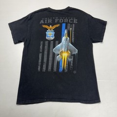 US Air Force Fighter Jet Military Plane Mens Shirt M Black Logo Retro Punk USA