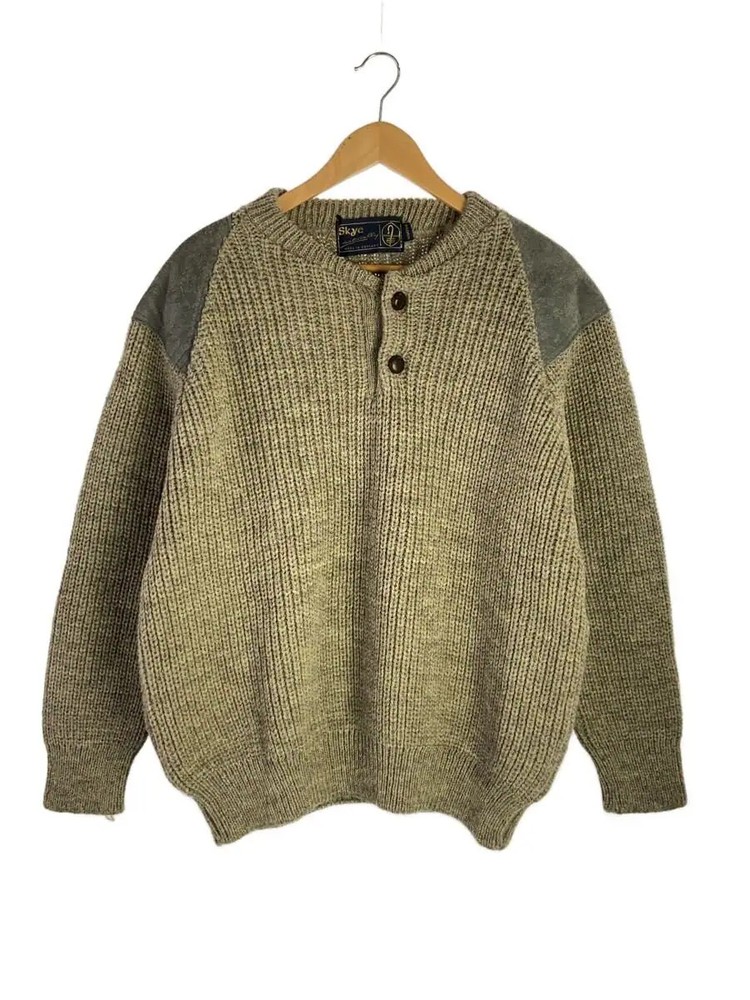 Other Brands Knit Sweater (Thick), Medium, Wool, BEG, Solid Color, Made in Engla