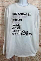 Urban Label White Fashion Shirt Sz XL Fashion Cities Los Angeles New York Paris