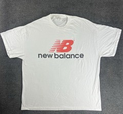 Vintage 90s New Balance Logo T Shirt White Men XL USA Made Fabric Cotton Tee