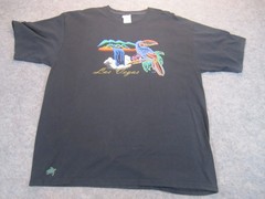 Vintage Las Vegas Shirt Mens XL Black Fruit of the Loom Parrot Waterfall 90s Tee