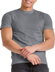 Hanes Mens Originals Lightweight Tall T-Shirt, Tri-Blend Tee, Slate Triblend, M