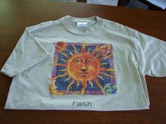 Faith T Shirt. High Quality Graphic Recovery AA NA XA Tee. Medium Sand/Off-White