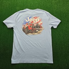 Jeep Tshirt Mens XL Blue Short Sleeve Gladiator Labrador Dog Graphic Outdoor