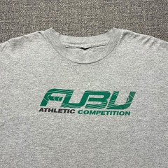 Vintage 90s FUBU Athletic Competition T Shirt Mens Large Gray Green Logo Retro