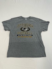 Vintage Pro Player Pittsburgh Football 6-Time World Champions Grey T-Shirt