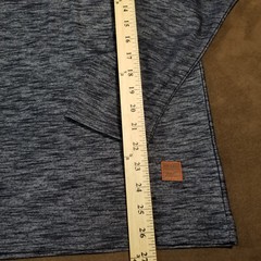 NWT STATUS QUO LONG SLEEVE HENLEY CREW NECK GRAY AND BLUE XXL