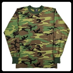 Rothco Long Sleeve T Shirt Men Small Green Woodland Camo Tactical Y2K Vintage