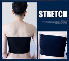 Tomboy Trans Lesbian Strapless Plus Size Chest Binder Top with 20 CM Elastic …