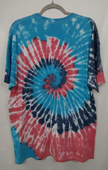 New Tie Dye Men’s T-Shirt Red Blue Adult XL Multicolor Summer Spiral