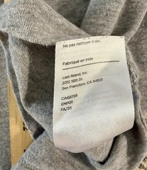 Quince Men’s L 100% Organic Cotton Pocket Tee T Shirt Heather Gray Large