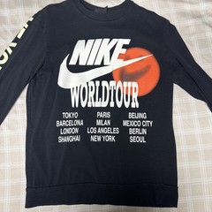 Nike World Tour Long Sleeve Shirt (Medium) Black Glow In The Dark